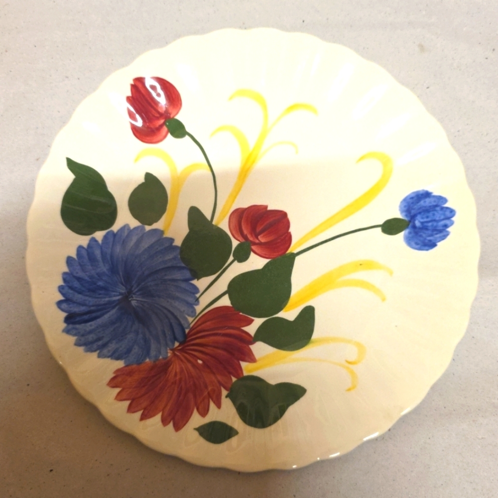 Vintage Blue Ridge Southern Pottery Handpainted Chrysanthemum 9" Flower Plate